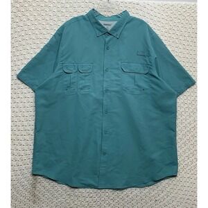 King Size Shirt Men's‎ 3XL Tall Green Vented Outdoor Fishing Shirt